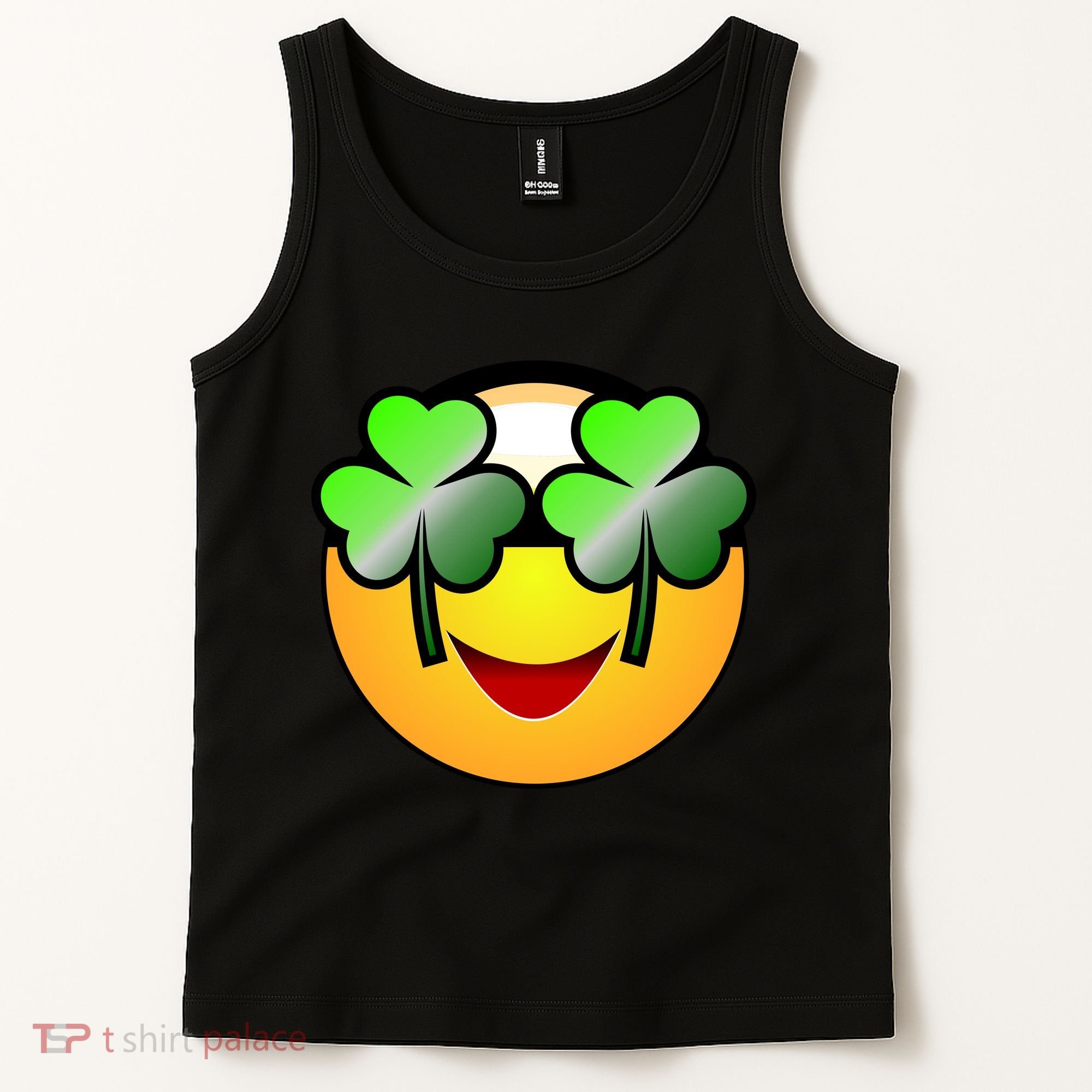Funny Irish Clover St. Patrick's Day Emoji Tank Top