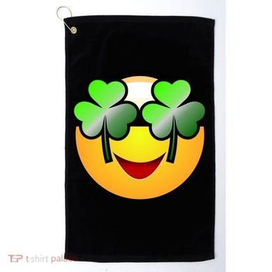 Funny Irish Clover St. Patrick's Day Emoji Golf Towel