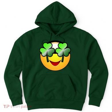 Funny Irish Clover St. Patrick's Day Emoji Hoodie