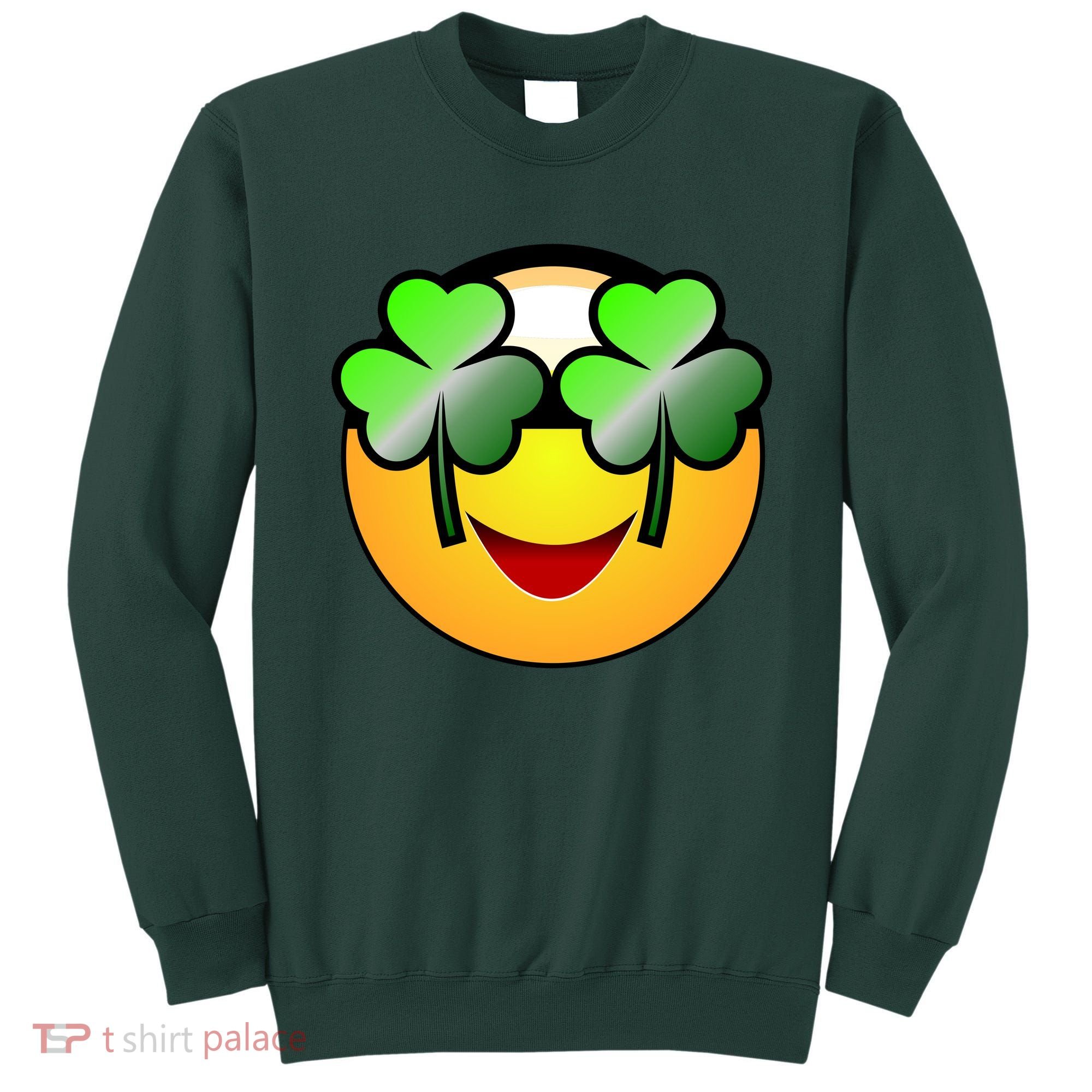 Funny Irish Clover St. Patrick's Day Emoji Sweatshirt
