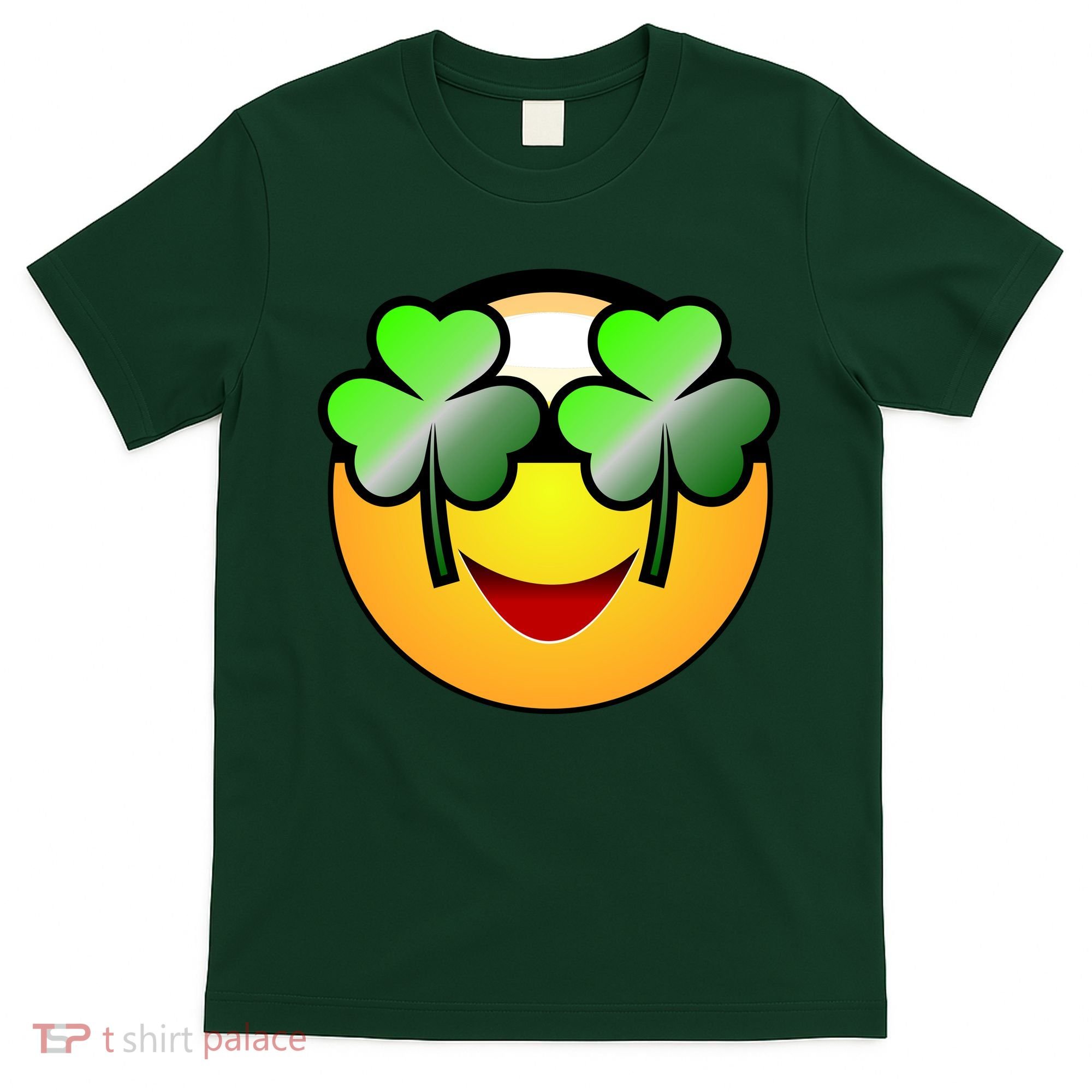 Funny Irish Clover St. Patrick's Day Emoji T-Shirt
