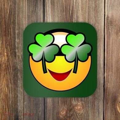 Funny Irish Clover St. Patrick's Day Emoji Coaster