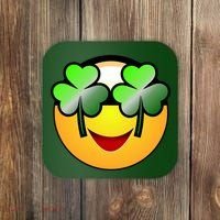 Funny Irish Clover St. Patrick's Day Emoji Coaster thumb 0