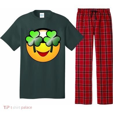 Funny Irish Clover St. Patrick's Day Emoji Pajama Set