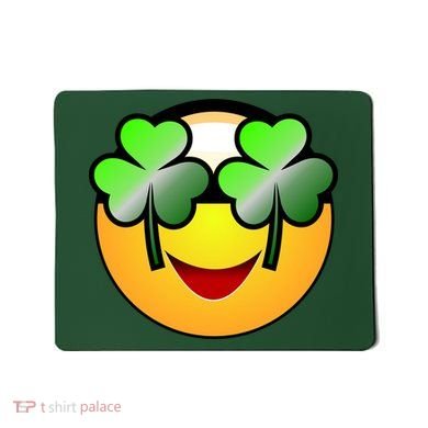 Funny Irish Clover St. Patrick's Day Emoji Mousepad