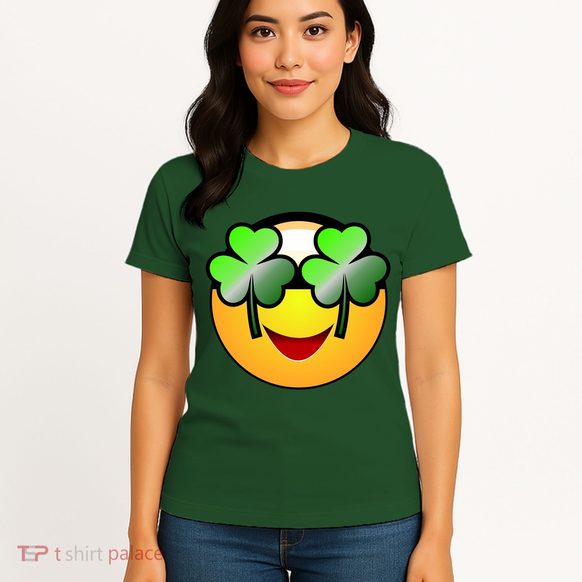 Funny Irish Clover St. Patrick's Day Emoji Women's T-Shirt