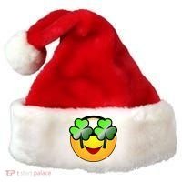 Funny Irish Clover St. Patrick's Day Emoji Santa Hat thumb 0