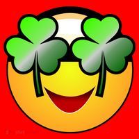 Funny Irish Clover St. Patrick's Day Emoji Santa Hat thumb 1