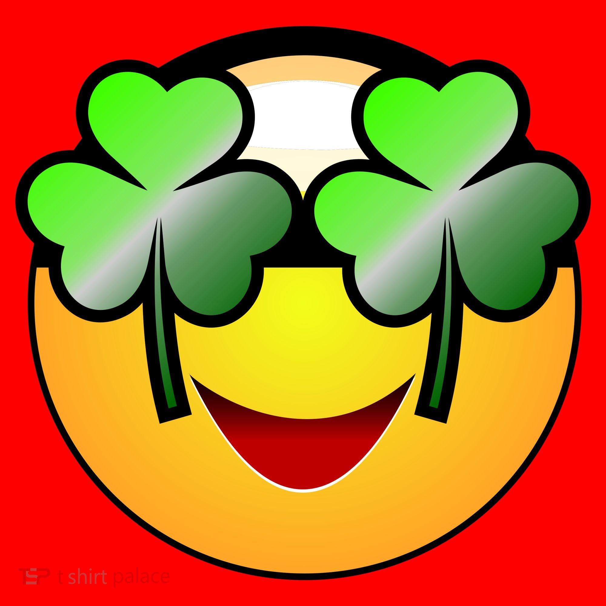 Funny Irish Clover St. Patrick's Day Emoji Santa Hat