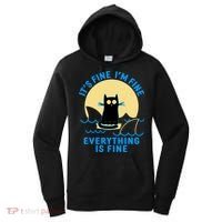 Funny It's Fine I'm Fine Everything Is Fine Shark Cat Women's Hoodie thumb 0