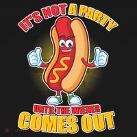 Funny It's Not A Party Until The Wiener Comes Out Kids T-Shirt thumb 4