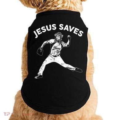 Funny Jesus Saves Baseball Doggie Tank