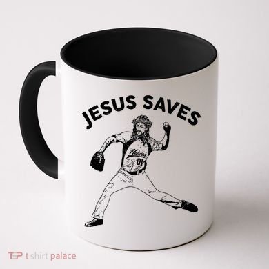 Funny Jesus Saves Baseball Coffee Mug