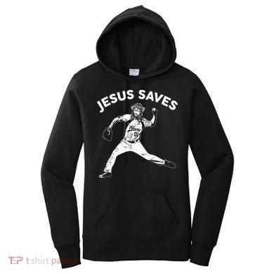 Funny Jesus Saves Baseball Women's Hoodie