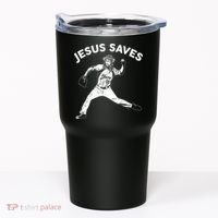 Funny Jesus Saves Baseball Tumbler thumb 0
