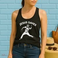 Funny Jesus Saves Baseball Women's Tank Top thumb 2