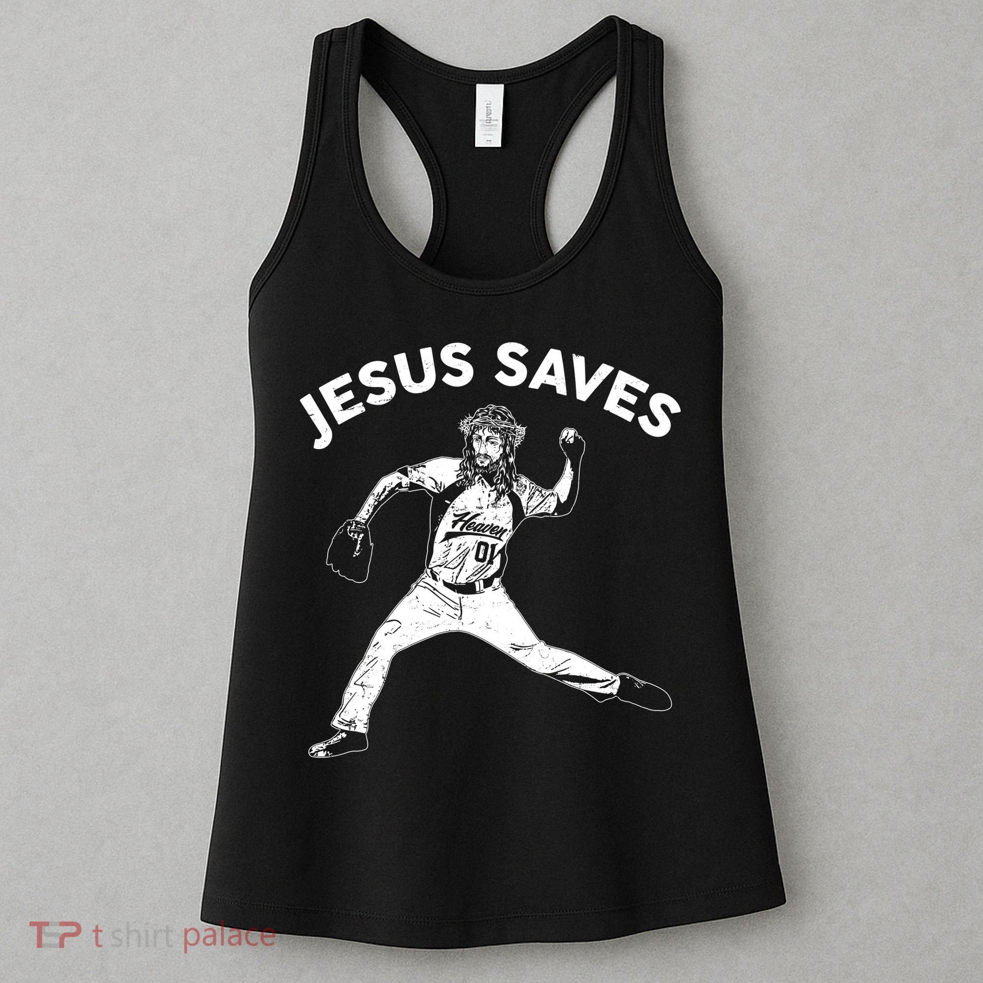 Funny Jesus Saves Baseball Women's Tank Top