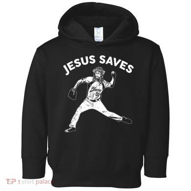 Funny Jesus Saves Baseball Toddler Hoodie