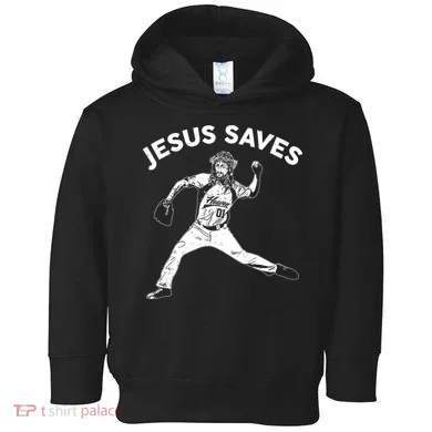 Funny Jesus Saves Baseball Toddler Hoodie