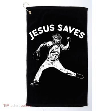 Funny Jesus Saves Baseball Golf Towel