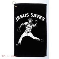 Funny Jesus Saves Baseball Golf Towel thumb 0