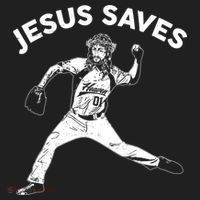Funny Jesus Saves Baseball Golf Towel thumb 3