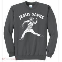Funny Jesus Saves Baseball Sweatshirt thumb 0