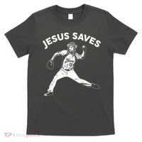 Funny Jesus Saves Baseball T-Shirt thumb 0