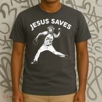 Funny Jesus Saves Baseball T-Shirt thumb 3