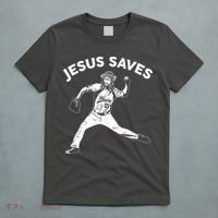 Funny Jesus Saves Baseball T-Shirt thumb 5