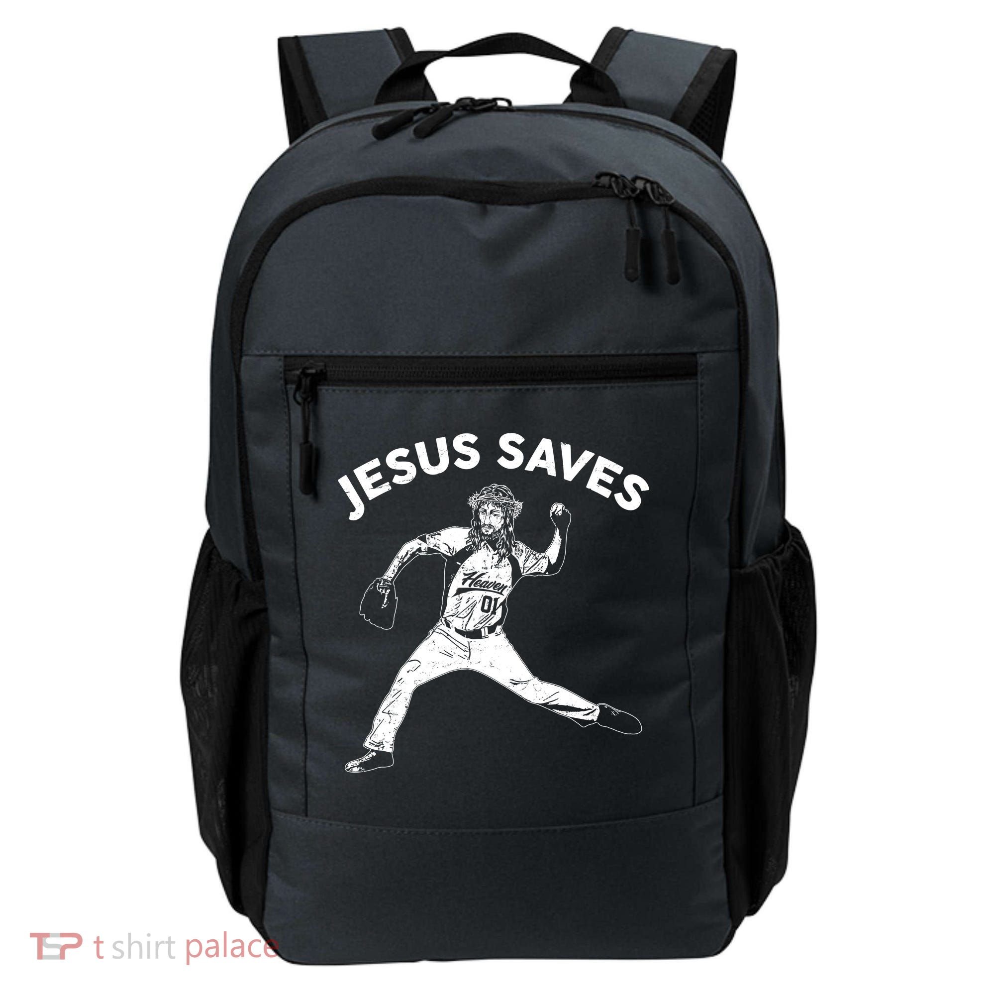 Funny Jesus Saves Baseball Backpack