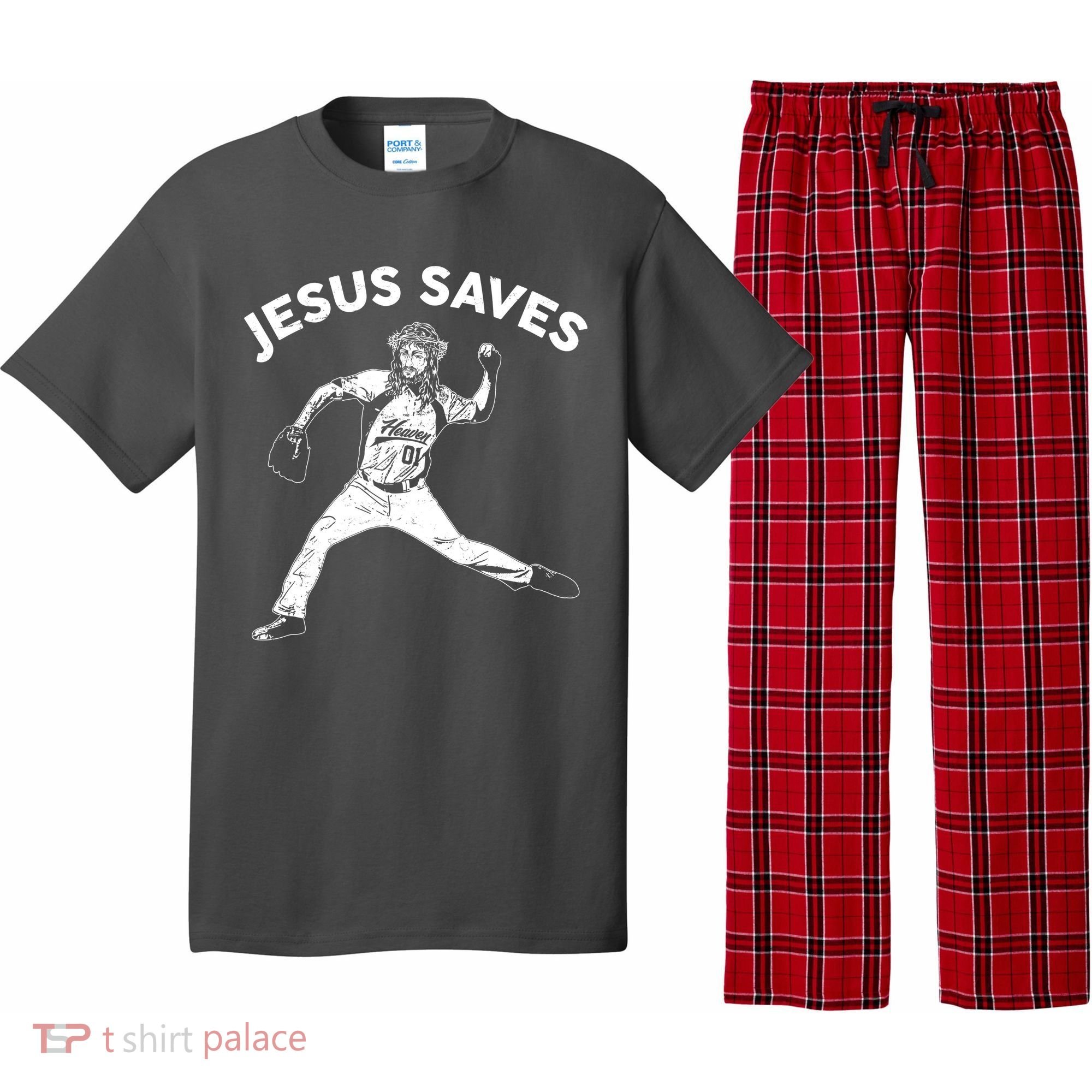 Funny Jesus Saves Baseball Pajama Set