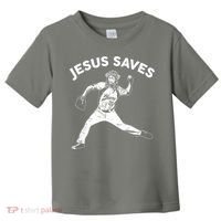 Funny Jesus Saves Baseball Toddler T-Shirt thumb 0