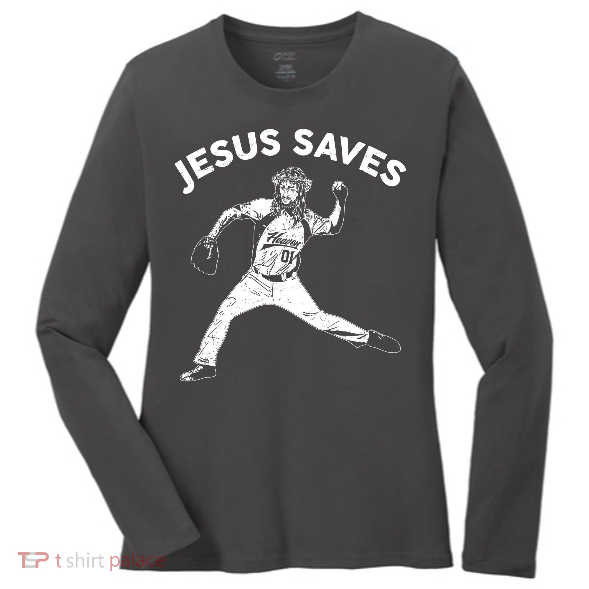 Funny Jesus Saves Baseball Women's Long Sleeve Shirt