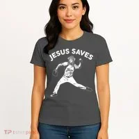 Funny Jesus Saves Baseball Women's T-Shirt thumb 4
