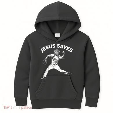 Funny Jesus Saves Baseball Kids Hoodie