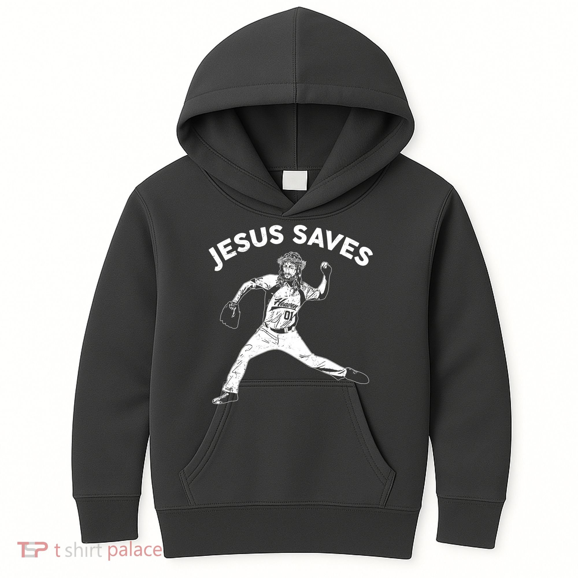 Funny Jesus Saves Baseball Kids Hoodie