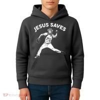Funny Jesus Saves Baseball Kids Hoodie thumb 4