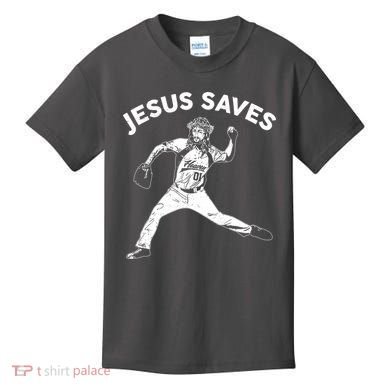 Funny Jesus Saves Baseball Kids T-Shirt