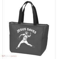 Funny Jesus Saves Baseball Tote Bag thumb 3