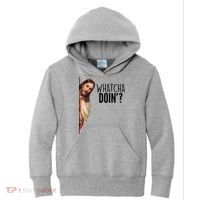 Funny Jesus Whatcha Doin' Kids Hoodie thumb 0