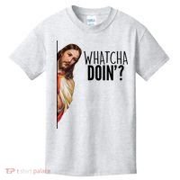 Funny Jesus Whatcha Doin' Kids T-Shirt thumb 0