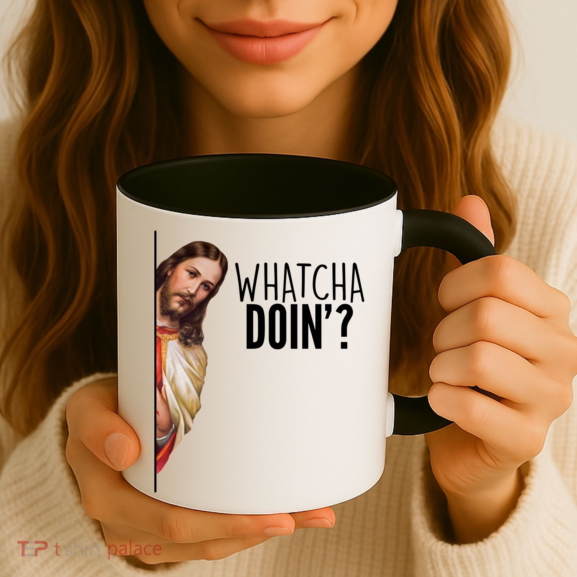 Funny Jesus Whatcha Doin' Coffee Mug