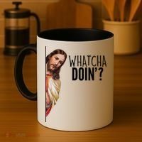 Funny Jesus Whatcha Doin' Coffee Mug thumb 4