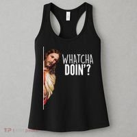 Funny Jesus Whatcha Doin' Women's Tank Top thumb 3