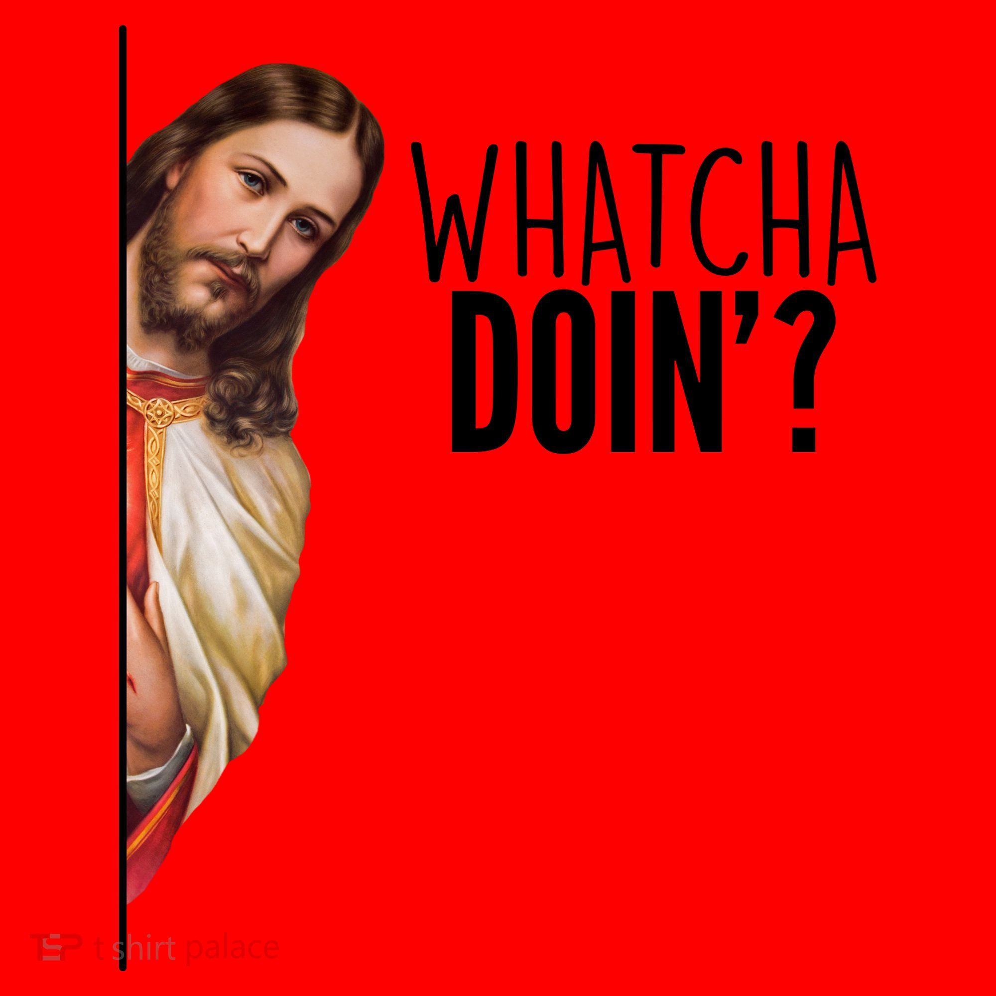 Funny Jesus Whatcha Doin' Santa Hat