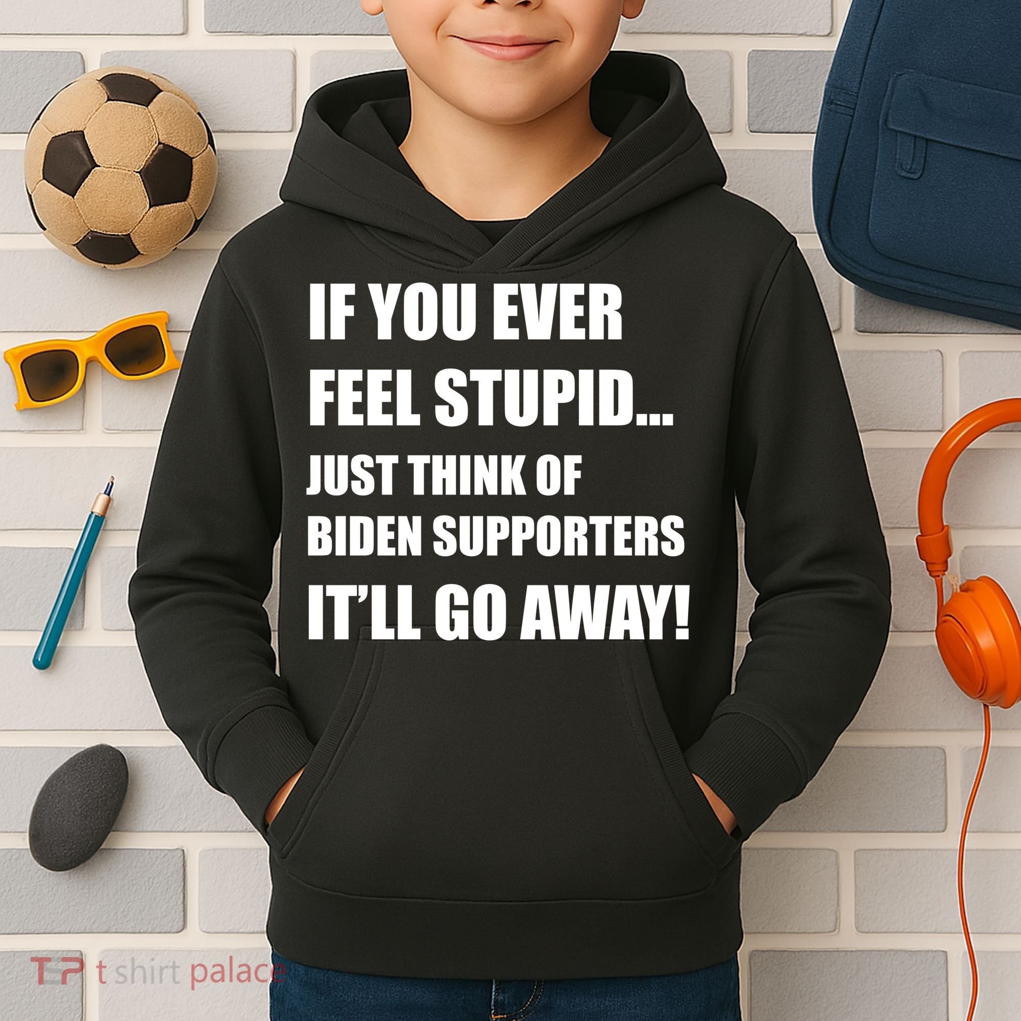Funny Joe Biden Pro Trump 2024  Kids Hoodie