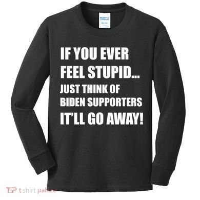 Funny Joe Biden Pro Trump 2024  Kids Long Sleeve Shirt