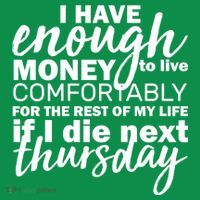 Funny Joke: I Have Enough Money To Live Button thumb 1