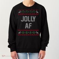 Funny Jolly AF Ugly Christmas Sweater Style Women's Sweatshirt thumb 0